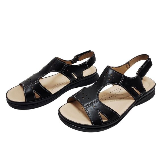 Centro Point Womens Leather Slingback Sandals With Box Size 8 - Picture 3 of 15